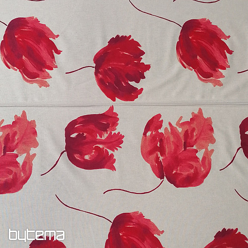 Tissu déco IZALINE rouge