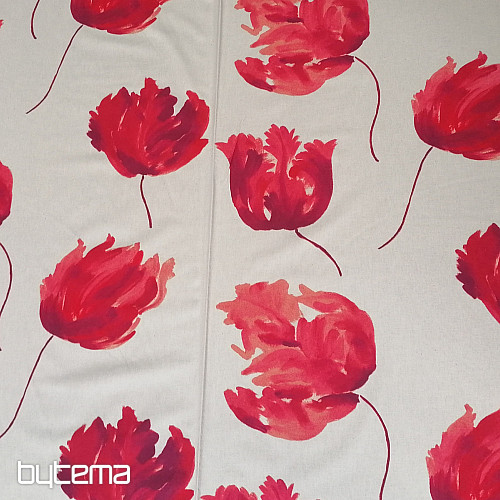 Tissu déco IZALINE rouge