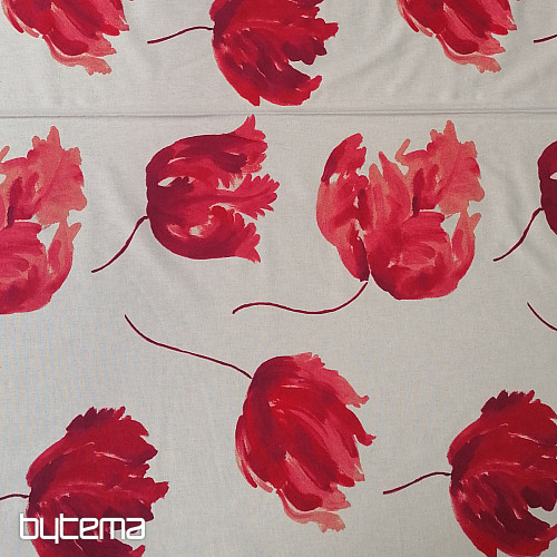 Tissu déco IZALINE rouge