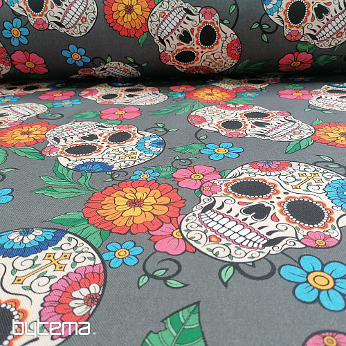 Tissu déco TANIS crânes