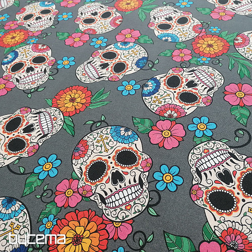 Tissu déco TANIS crânes