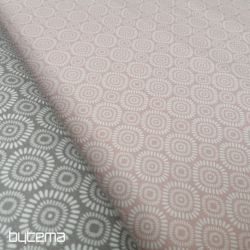 Tissu coton Geo soleil gris-beige