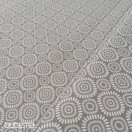 Tissu coton Geo soleil gris-beige