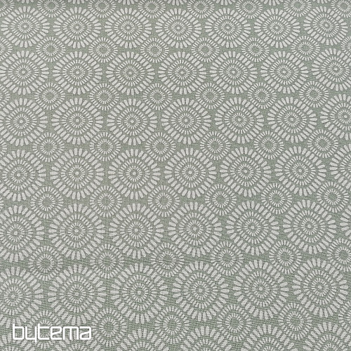 Tissu coton Geo soleil vert