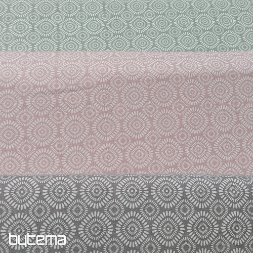 Tissu coton Geo soleil vert