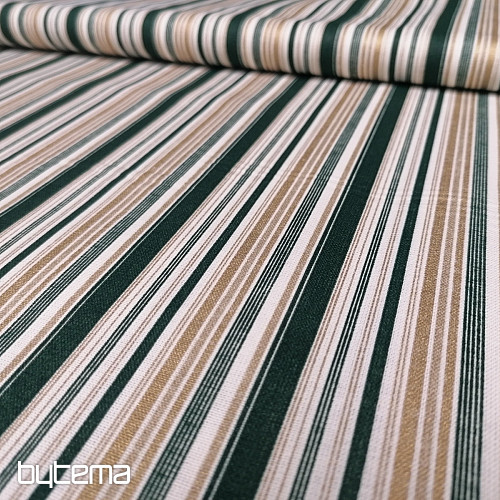 Tissu en coton Rayure de Noël vert