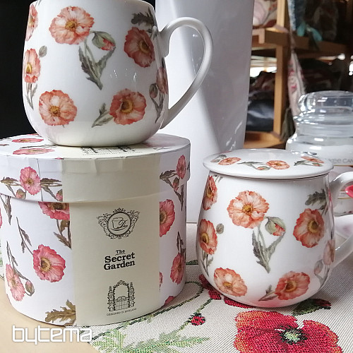 Mug en porcelaine potelé coquelicots sauvages
