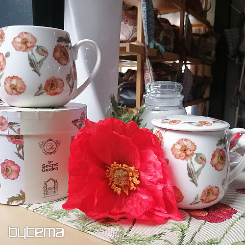 Mug en porcelaine potelé coquelicots sauvages