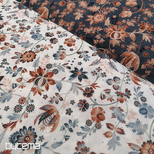 Tissu coton VARANASI KALAMKARI blanc