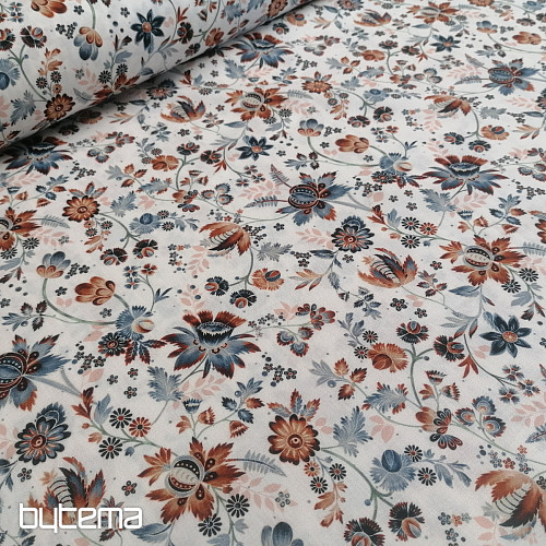 Tissu coton VARANASI KALAMKARI blanc