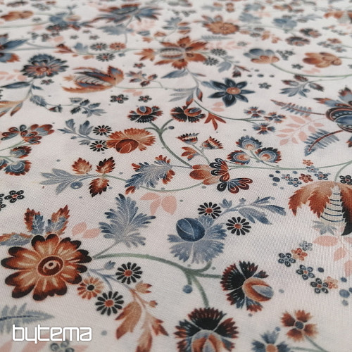 Tissu coton VARANASI KALAMKARI blanc