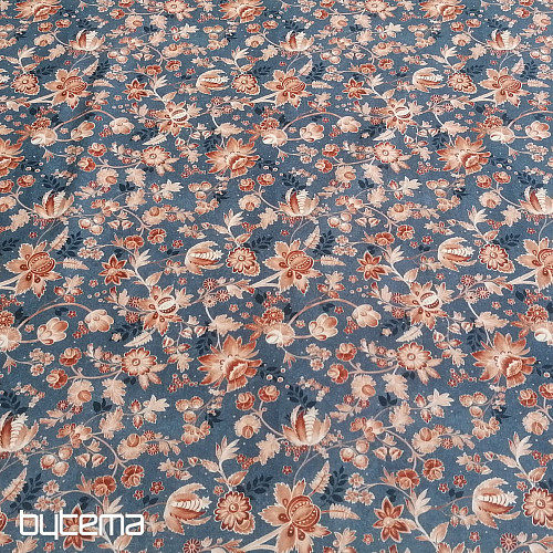Tissu coton bleu VARANASI KALAMKARI