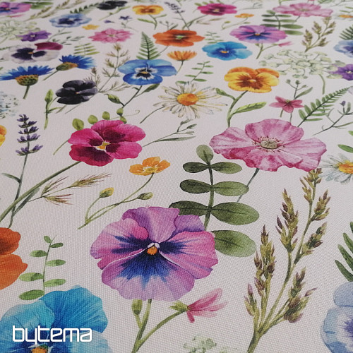Tissu décoratif FLEURS DE JARDIN