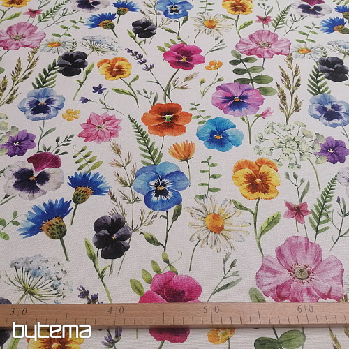 Tissu décoratif FLEURS DE JARDIN
