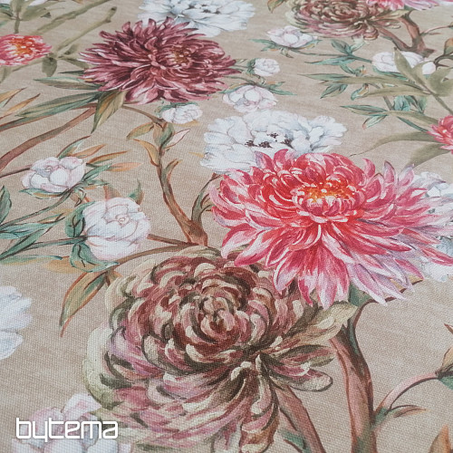 Tissu décoratif FLEUR DE PEKIN GRAND BEIGE