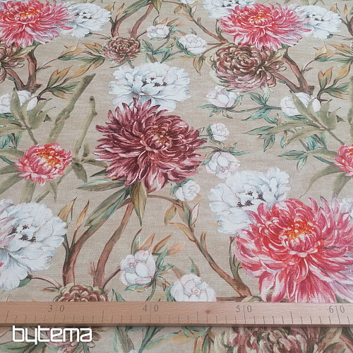 Tissu décoratif FLEUR DE PEKIN GRAND BEIGE