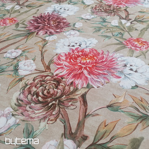 Tissu décoratif FLEUR DE PEKIN GRAND BEIGE