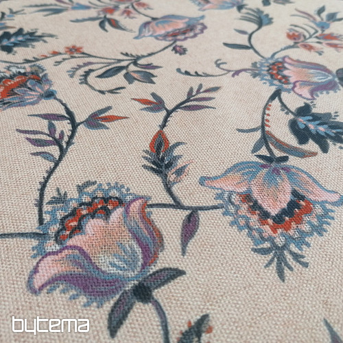 Tissu déco PETITE FLEUR BLEUE