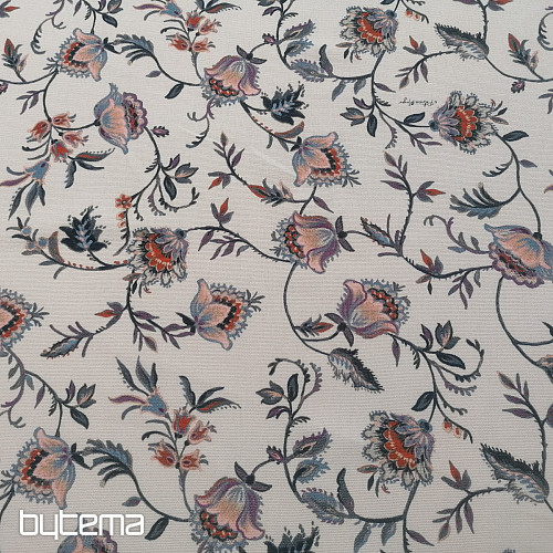 Tissu décoratif VARANASI-C petite fleur blanche
