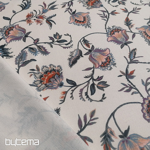 Tissu décoratif VARANASI-C petite fleur blanche