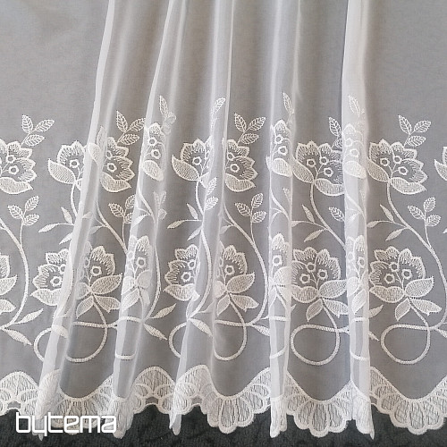 Rideau en voile avec broderie 1B 13278