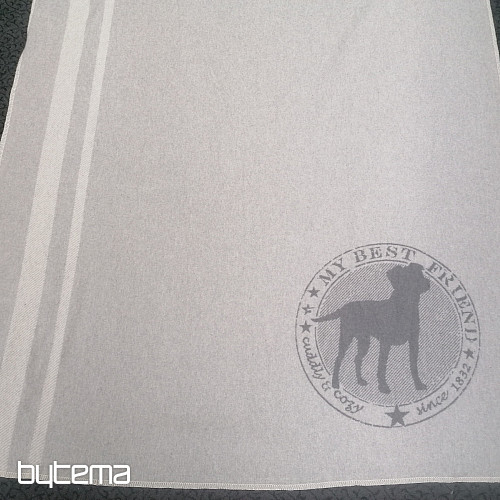 Couverture en coton DF pour chiens BEST FRIEND st. gris