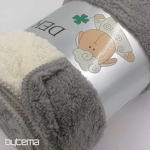 Couverture Mouton-mouton gris clair/crème