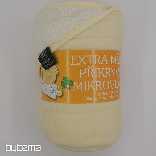 Couverture microfibre EXTRA DOUCE MOUTON point crème