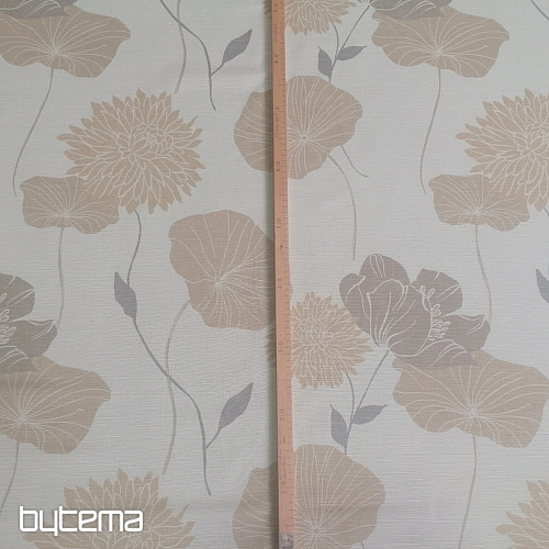 Tissu déco Taureau-fleurs beiges