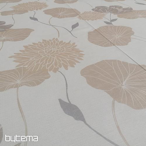 Tissu déco Taureau-fleurs beiges