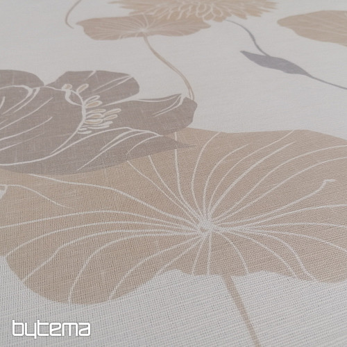 Tissu déco Taureau-fleurs beiges