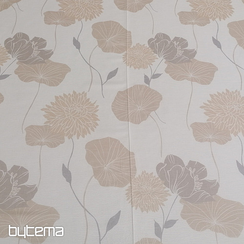Tissu déco Taureau-fleurs beiges
