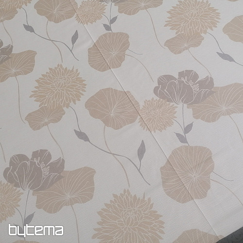 Tissu déco Taureau-fleurs beiges