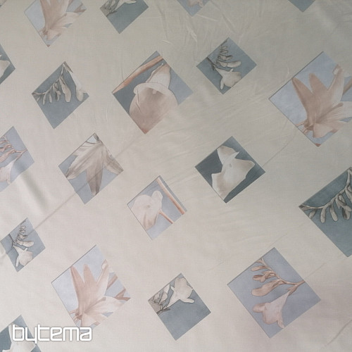 Tissu déco Beige à fleurs