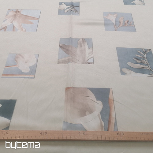 Tissu déco Beige à fleurs