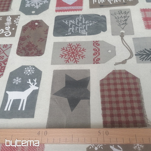 Étiquettes en tissu décoratif de Noël