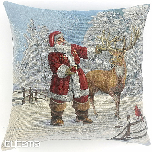 Housse tapisserie de Noël PÈRE NOËL AVEC CERF