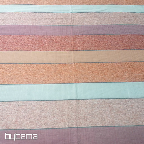 Tissu déco RAYURES orange-rouge
