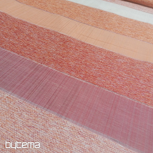 Tissu déco RAYURES orange-rouge