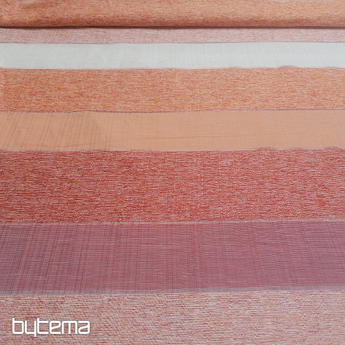 Tissu déco RAYURES orange-rouge