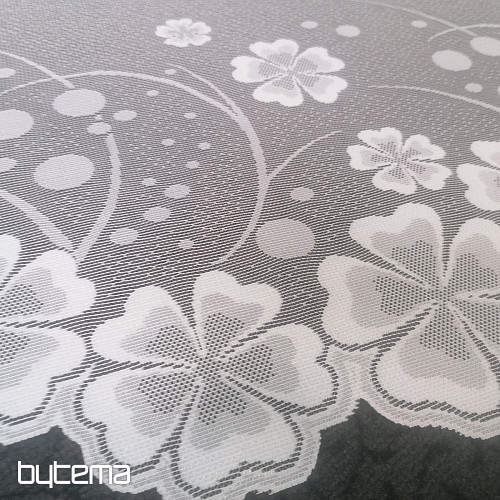 Rideau jacquard A39000 fleurs blanches