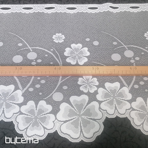 Rideau jacquard A39000 fleurs blanches