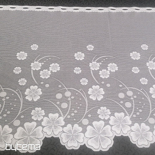 Rideau jacquard A39000 fleurs blanches