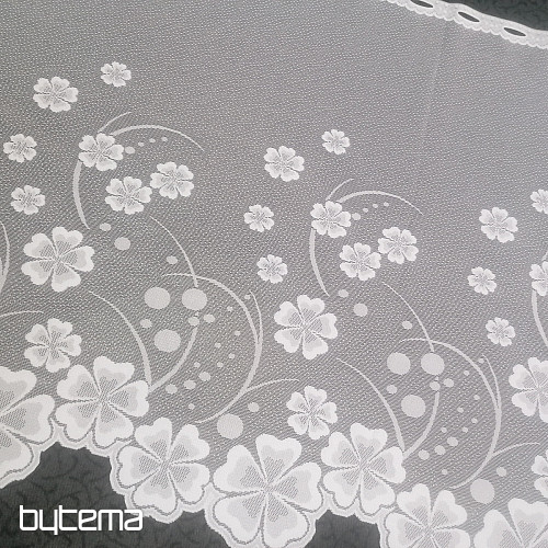 Rideau jacquard A39000 fleurs blanches