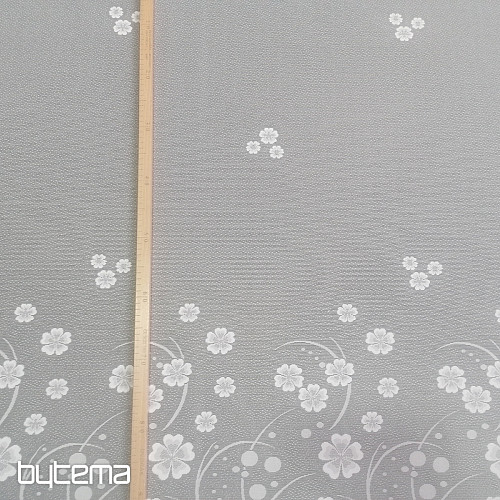 Rideau jacquard A39000 fleurs blanches