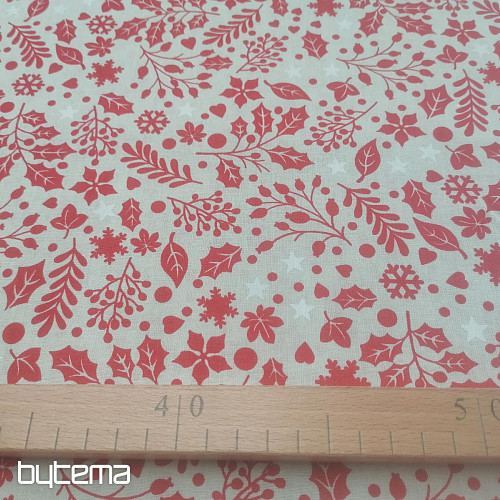 Tissu coton CESMINA rouge