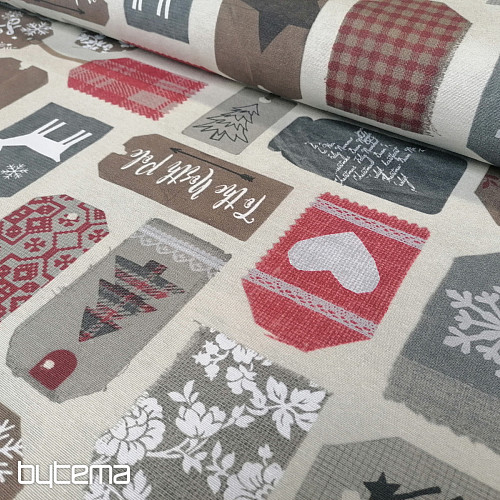 Étiquettes en tissu décoratif de Noël