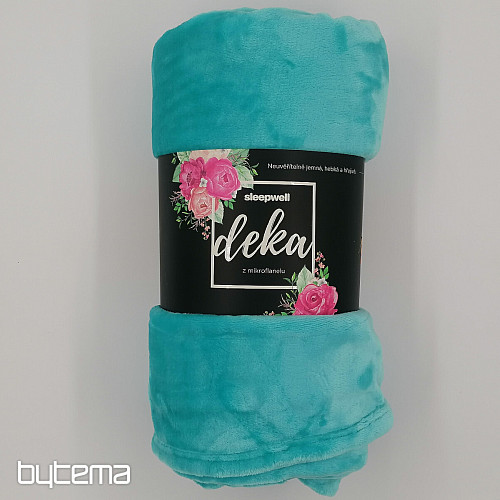 COUVERTURE EN MICROFLANELLE TURQUOISE FONCÉ
