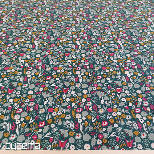 Tissu coton AXEA fleurs kérosène