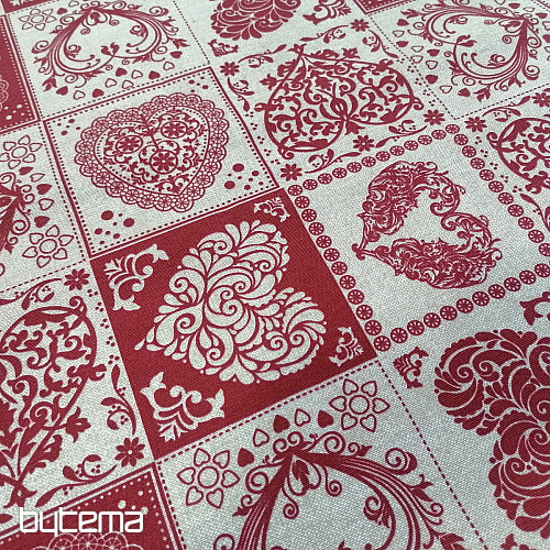 Tissu décoratif AMORE GRANATE rouge